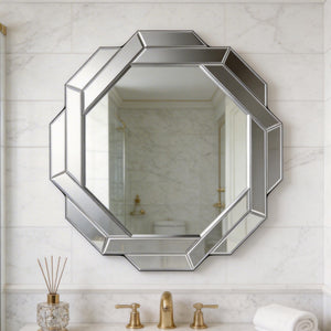 23.6" Octagon Wall Mirror with Beveled Edge