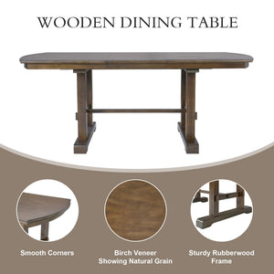 6-Piece Extendable Dining Table Set with Chairs and Bench