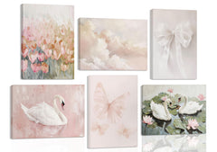 Coquette Wall Art Set of 6 – Pink Canvas Prints & Posters