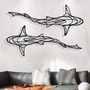 Large Metal Shark Wall Art – 43" x 18"