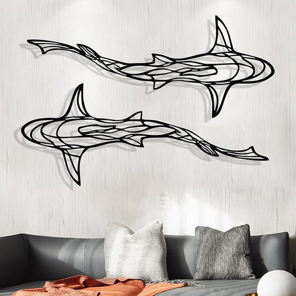 Large Metal Shark Wall Art – 43" x 18"