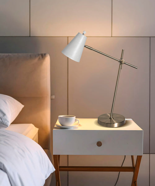 Adjustable Brass Floor Lamp with Metal Base