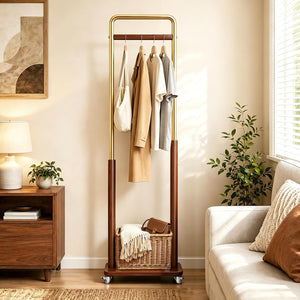 Freestanding Clothes Rack with Wheels