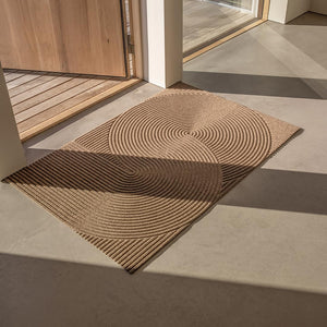 Indoor Outdoor Door Mat - Recycled Plastic & Rubber, Beige, 33" x 51"