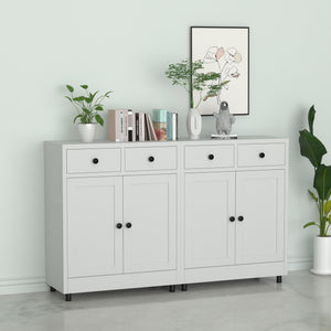 Metal Storage Cabinet with 2 Drawers & Adjustable Shelf