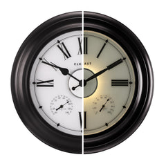 24-Inch Outdoor Wall Clock with Thermometer & Hygrometer – Oil Rubbed Bronze