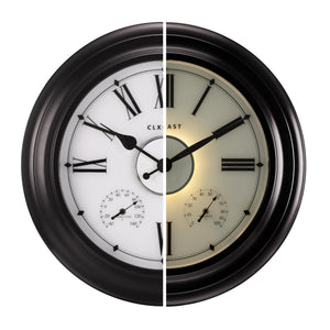 24-Inch Outdoor Wall Clock with Thermometer & Hygrometer – Oil Rubbed Bronze