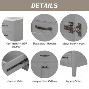 36" Bathroom Vanity with Sink, 3 Drawers & Soft-Close Doors