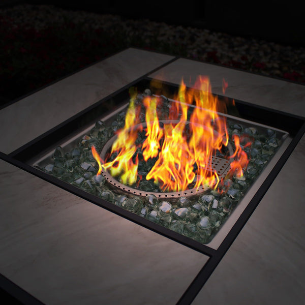 Rectangular Propane Fire Pit Table with Ceramic Tabletop