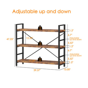 Adjustable Bookshelf with Metal Frame – 3, 4 & 5-Tier