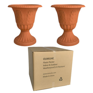 Tall Outdoor Decorative Planters Set of 2