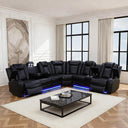 Power Reclining Sectional Sofa with LED & Wireless Charging