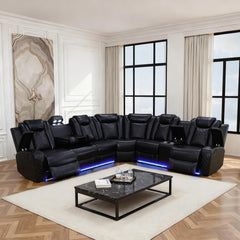 Power Reclining Sectional Sofa with LED & Wireless Charging