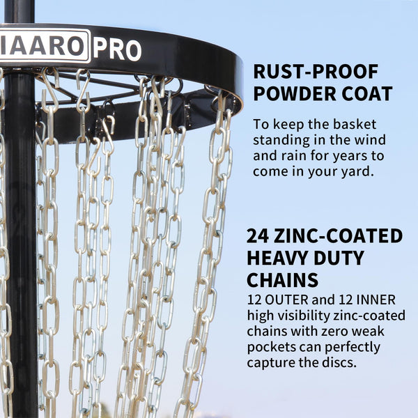 Portable Disc Golf Basket with 24 Heavy-Duty Chains – PDGA Approved