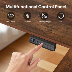 L-Shaped Electric Standing Desk with Drawers & Storage Cabinet