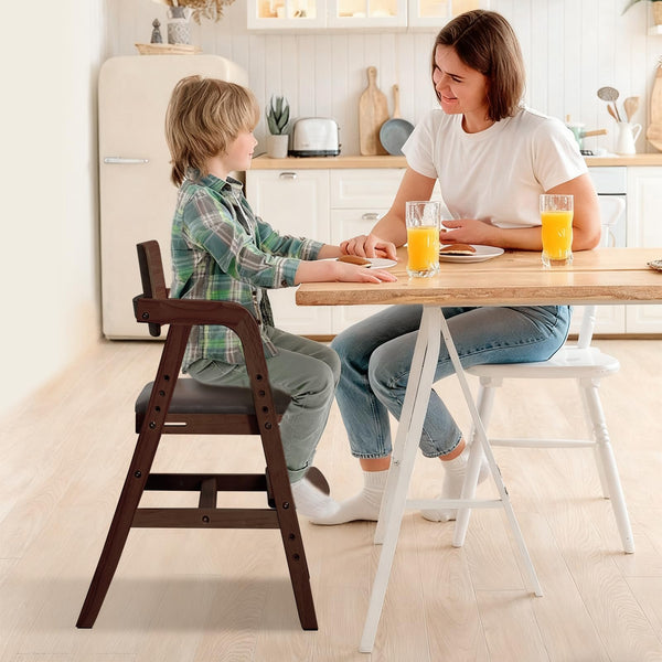 Adjustable Wooden High Chair for Toddlers & Babies