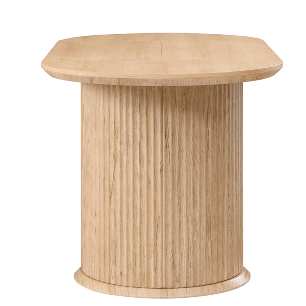 63-Inch Fluted Oval Dining Table for 4–6