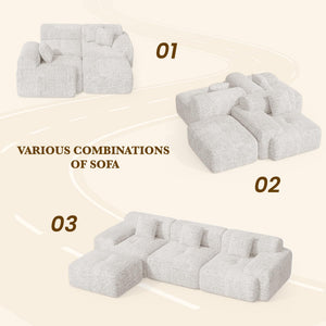 Modular Sectional Sofa L-Shaped Convertible Couch with Ottoman
