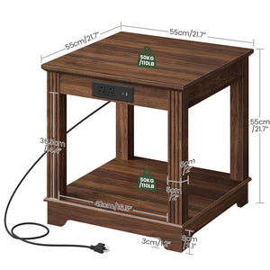Farmhouse End Table with Charging Station