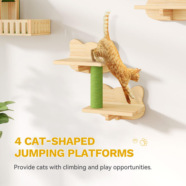 Cat Wall Shelves Floor to Ceiling Tower with Scratching Posts