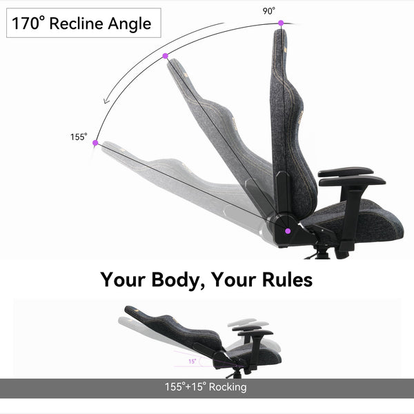 High Back Ergonomic Gaming Chair with 4D Armrests
