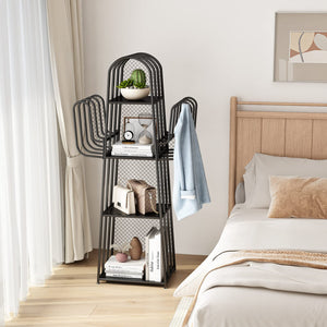 4-Tier Cactus Metal Bookshelf
