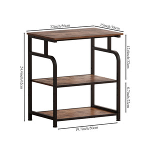 3-Tier Rolling Printer Stand with Adjustable Shelf