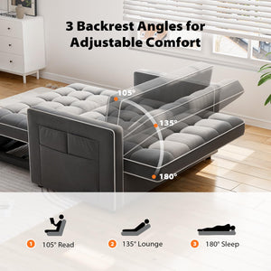 3-in-1 Convertible Sleeper Sofa Bed with USB Ports & Adjustable Backrest