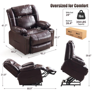 Oversized Power Lift Recliner Chair with Heat & Massage