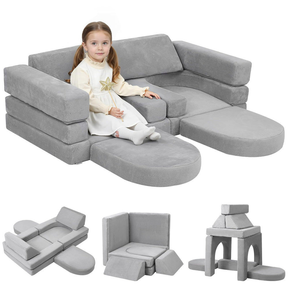 10-Piece Modular Kids Play Couch