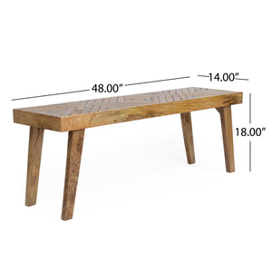 Mango Wood Rectangular Dining Bench
