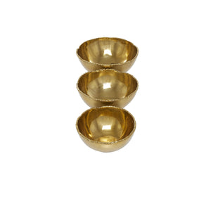 Gold Aluminum Decorative Bowls Set of 3