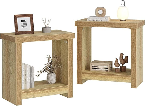 End Tables Set of 2 with Storage Shelves