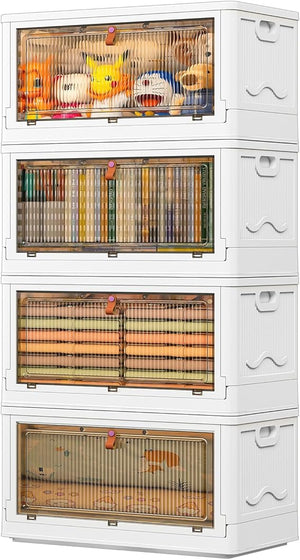 4-Tier Stackable Storage Bins with Lid & Wheels