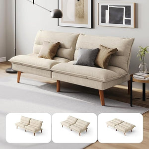 Convertible Futon Sofa Bed with Adjustable Backrest