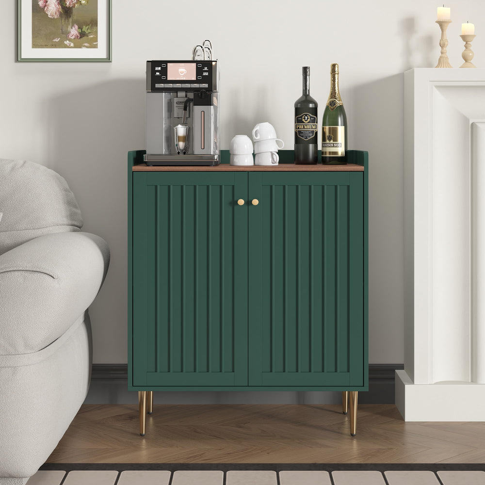 ZOSQUARE Coffee Bar Cabinet with Wine Racks, Wine Cabinet with Drawer and Adjustable Shelves, Liquor Cabinet, Sideboard Bar Cabinets for Home, Living Room, Dining Room