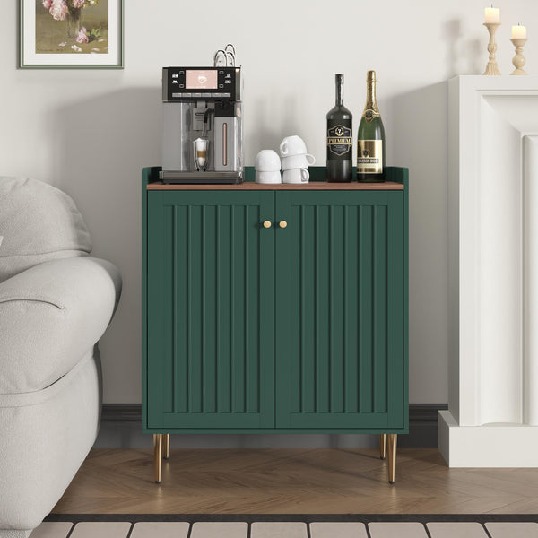 ZOSQUARE Coffee Bar Cabinet with Wine Racks, Wine Cabinet with Drawer and Adjustable Shelves, Liquor Cabinet, Sideboard Bar Cabinets for Home, Living Room, Dining Room