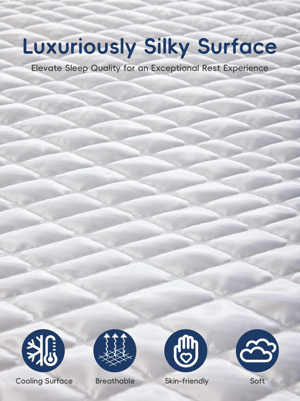 Memory Foam Mattress Topper - Dual Layer Cooling Pillow Top