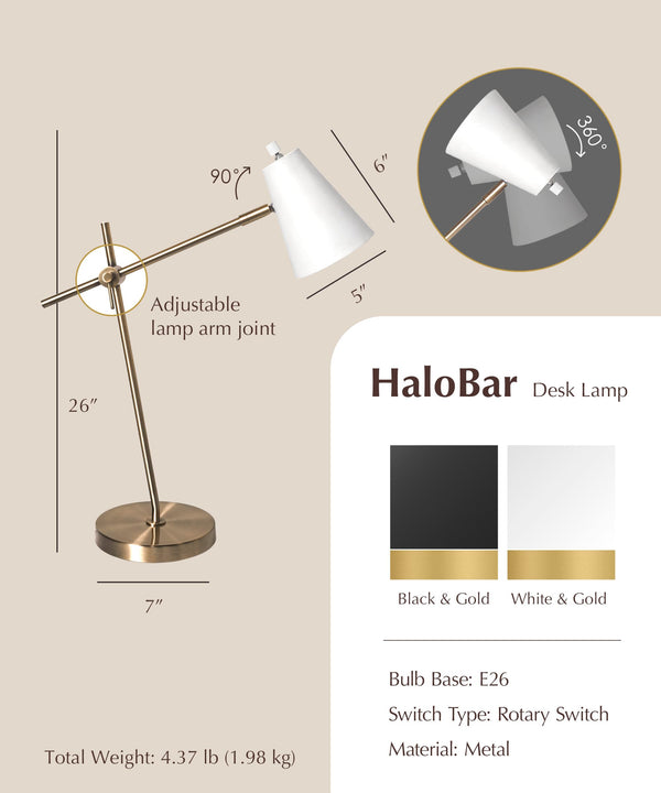 Adjustable Brass Floor Lamp with Metal Base