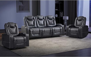 Power Reclining Sofa Set with Cup Holders & USB Ports