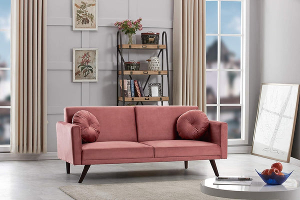 Retro Velvet Convertible Futon Sofa Bed
