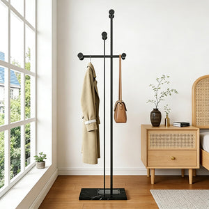 Freestanding Coat Rack with Marble Base