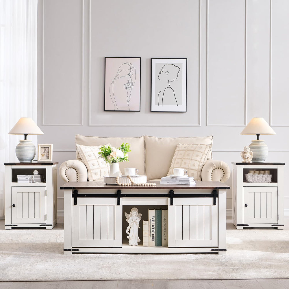 Farmhouse Living Room Furniture Set of 3