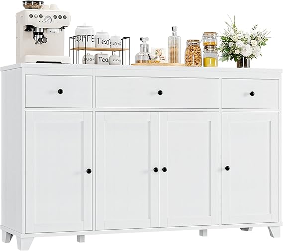 55" Kitchen Buffet Cabinet with Storage Drawers & Shelves