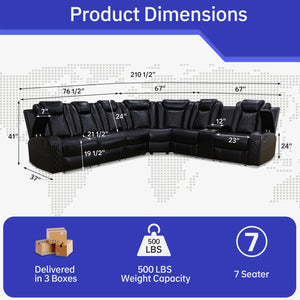 Power Reclining Leather Sectional Sofa