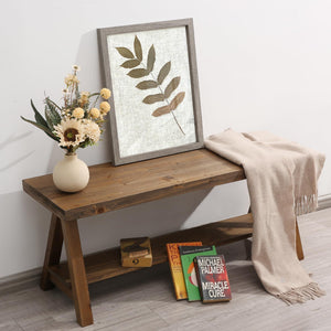 Farmhouse Wood Bench – Rustic Indoor Entryway Bench
