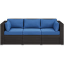 3-Seat Outdoor Wicker Sofa with Cover & Cushions