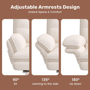 Criss Cross Office Chair with Foot Rest, Reclining Swivel Velvet Chair