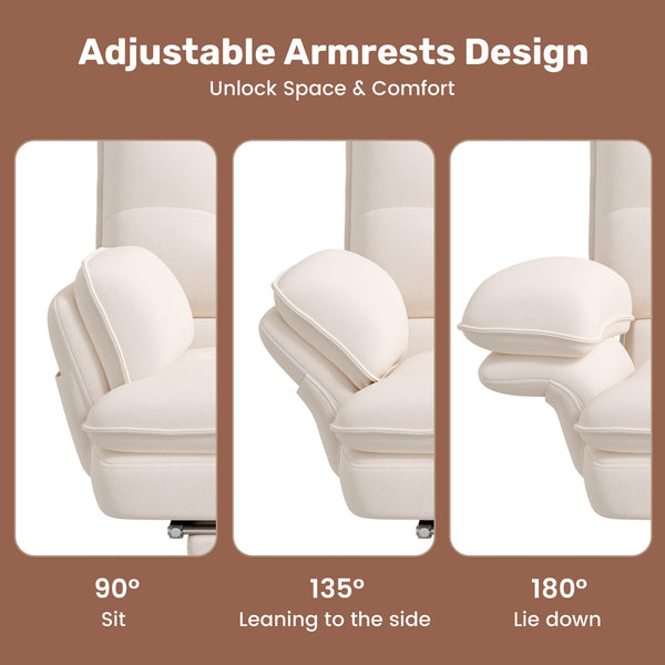 Criss Cross Office Chair with Foot Rest, Reclining Swivel Velvet Chair