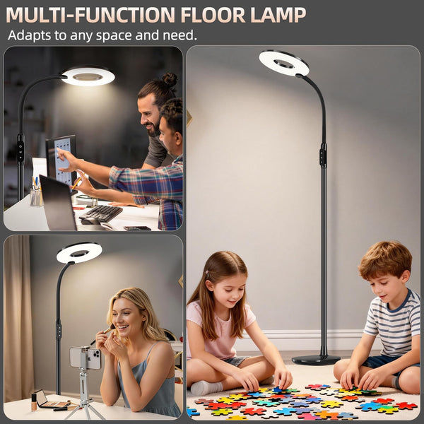 LED Floor Lamp 70-Inch Gooseneck Touch Control Dimmable